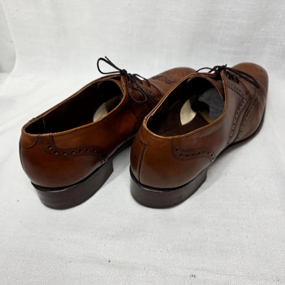 Bostonian Wingtip Oxford Mens 12 Brown‎ Leather Brogue Dress Shoes Lace Classic